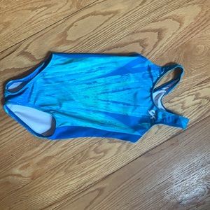 GK CS blue/green gymnastics leotard